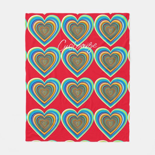 Mehrfarbige Valentinherz Thunder_Cove Fleecedecke (Vorderseite)