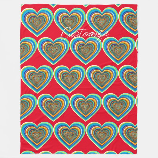 Mehrfarbige Valentinherz Thunder_Cove Fleecedecke (Vorderseite)