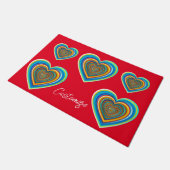 Mehrfarbige Valentinherz Thunder_Cove Fußmatte (Schrägansicht)