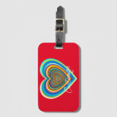 Mehrfarbige Valentinherz Thunder_Cove Gepäckanhänger (Vorderseite Vertikal)
