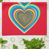 Mehrfarbige Valentinherz Thunder_Cove Geschirrtuch (Gefaltet)