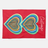 Mehrfarbige Valentinherz Thunder_Cove Geschirrtuch (Horizontal)