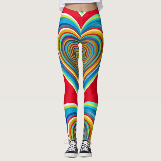 Mehrfarbige Valentinherz Thunder_Cove Leggings (Vorderseite)