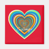 Mehrfarbige Valentinherz Thunder_Cove Magnet (Vorne)