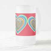 Mehrfarbige Valentinherz Thunder_Cove Mattglas Bierglas (VorderseiteRechts)