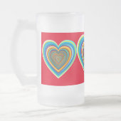Mehrfarbige Valentinherz Thunder_Cove Mattglas Bierglas (Links)