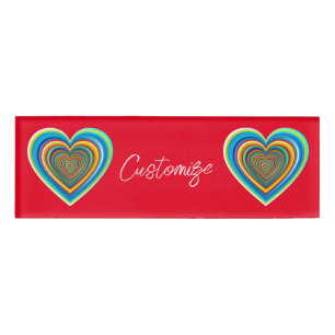 Mehrfarbige Valentinherz Thunder_Cove Namenschild