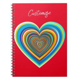 Mehrfarbige Valentinherz Thunder_Cove Notizblock