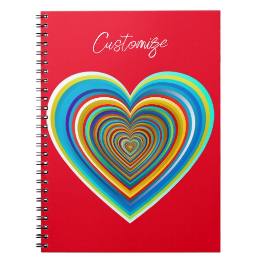 Mehrfarbige Valentinherz Thunder_Cove Notizblock (Vorderseite)
