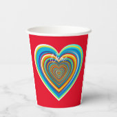 Mehrfarbige Valentinherz Thunder_Cove Pappbecher (Rückseite)
