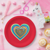 Mehrfarbige Valentinherz Thunder_Cove Pappteller (Party)