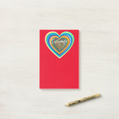 Mehrfarbige Valentinherz Thunder_Cove Post-it Klebezettel (Auf Schreibtisch)