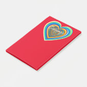 Mehrfarbige Valentinherz Thunder_Cove Post-it Klebezettel (angewinkelt)