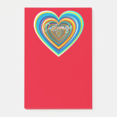 Mehrfarbige Valentinherz Thunder_Cove Post-it Klebezettel (Vorderseite)