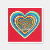 Mehrfarbige Valentinherz Thunder_Cove Serviette (Vorderseite)