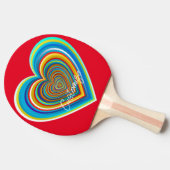Mehrfarbige Valentinherz Thunder_Cove Tischtennis Schläger (Seitenansicht)