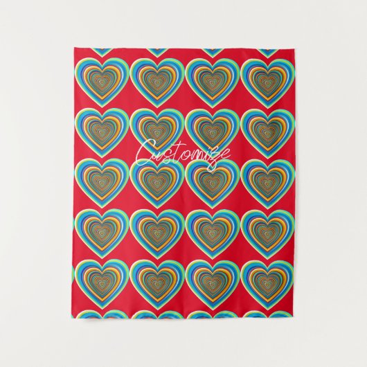 Mehrfarbige Valentinherz Thunder_Cove Wandteppich (Vorderseite)