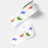 Mehrfarbige Vögel Satinband (Rückseite)