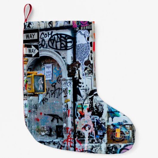 MEHRFARBIGE WANDMALEREI KLEINER WEIHNACHTSSTRUMPF (Vorderseite)