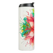 Mehrfarbige Wasserfarben-Blumen-Boho-Mandala Thermosbecher (Nach links gedreht)