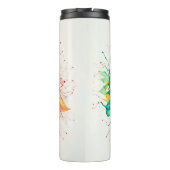 Mehrfarbige Wasserfarben-Blumen-Boho-Mandala Thermosbecher (Rückseite)
