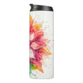 Mehrfarbige Wasserfarben-Blumen-Boho-Mandala Thermosbecher (Nach rechts gedreht)
