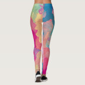 Mehrfarbige Wasserfarbengeflechte Leggings (Rückseite)