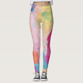 Mehrfarbige Wasserfarbengeflechte Leggings (Vorderseite)