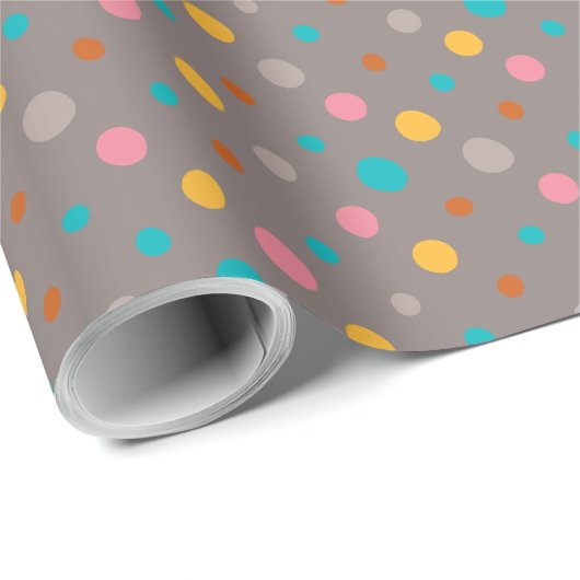 Mehrfarbige Wasserfarbtupfen 3 Geschenkpapier (Rolleneckpunkt)