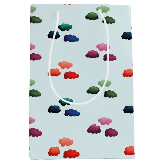 Mehrfarbige Wasserwolken Mittlere Geschenktüte (Vorderseite)