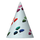 Mehrfarbige Wasserwolken Partyhütchen (Links)