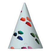 Mehrfarbige Wasserwolken Partyhütchen (Rechts)