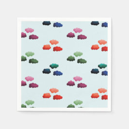 Mehrfarbige Wasserwolken Serviette