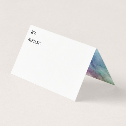 Mehrfarbige Watercolor-Rezeptorkarten Visitenkarten (Vorderseite)