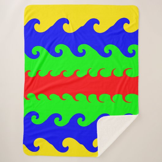 Mehrfarbige Waves Sherpa Blanket Sherpadecke (Vorderseite)