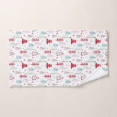 mehrfarbige Weihnachtsbäume auf einem weißen Badhandtuch Set (Handtuch)