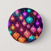 Mehrfarbige Weihnachtsbeleuchtung Button (Vorderseite)