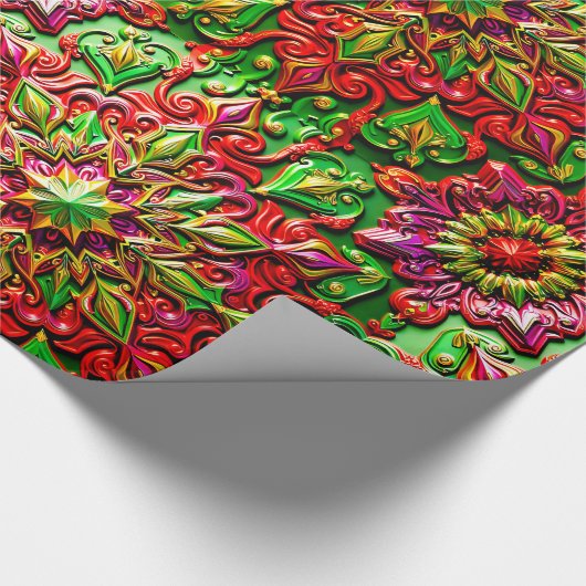 ~ mehrfarbige Weihnachtsgeschenke ~ Geschenkpapier (Ecke)