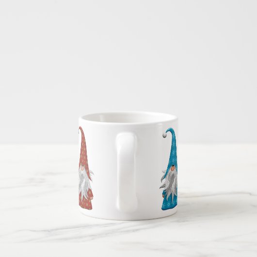 mehrfarbige Weihnachtsgnomes Espressotasse (Rückseite)