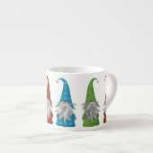 mehrfarbige Weihnachtsgnomes Espressotasse (Vorderseite Rechts)