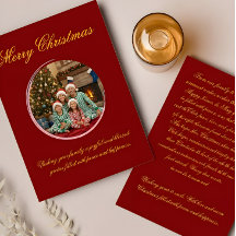 Mehrfarbige Weihnachtsgrußkarte mit Familie Mes
