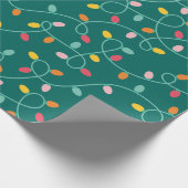 mehrfarbige Weihnachtsleuchten Geschenkpapier (Ecke)