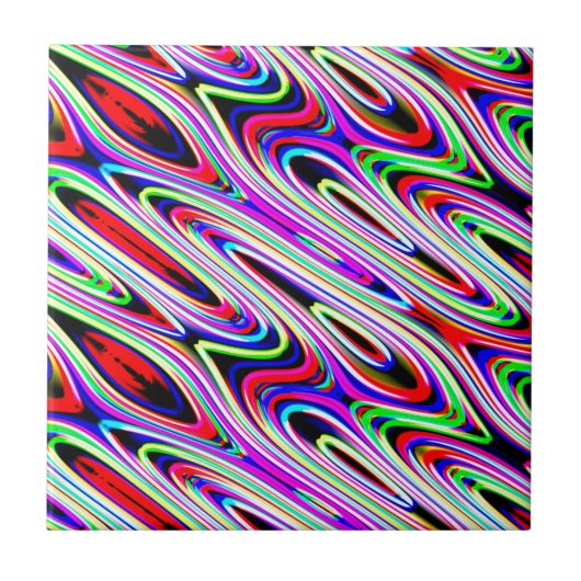 Mehrfarbige Wellen-Abstrakt-Pattern Fliese (Vorderseite)