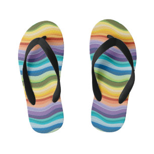 Mehrfarbige Wellenmuster 2 Kinderbadesandalen