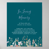 Mehrfarbige Wildblume Grün im Zeichen des liebende Poster (Vorne)