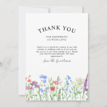 Mehrfarbige Wildblumen-Baby-Shower-Feier