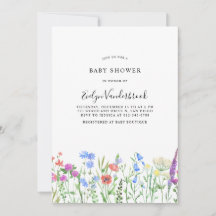 Mehrfarbige Wildblumen-Baby-Shower-Feier