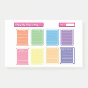 Mehrfarbige wöchentliche Planungs-Auflage Post-it Klebezettel