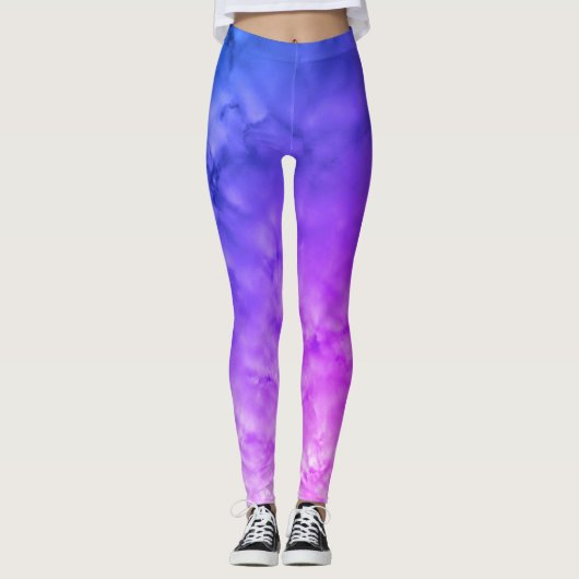 Mehrfarbige Wolken Leggings (Vorderseite)