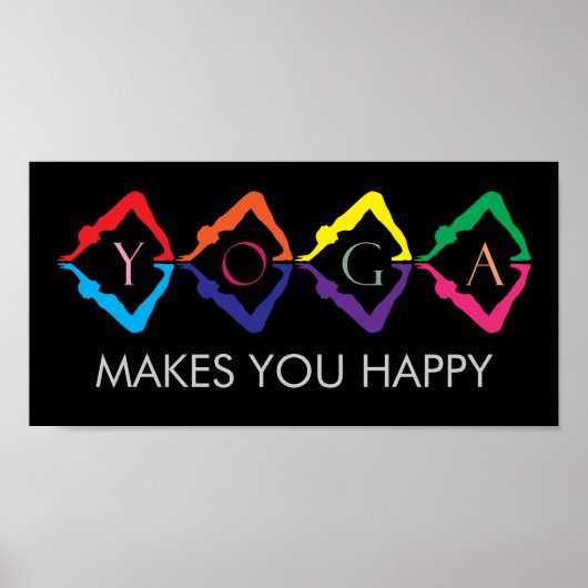 Mehrfarbige YOGA-Mädchen - Textvorlage Poster (Vorne)